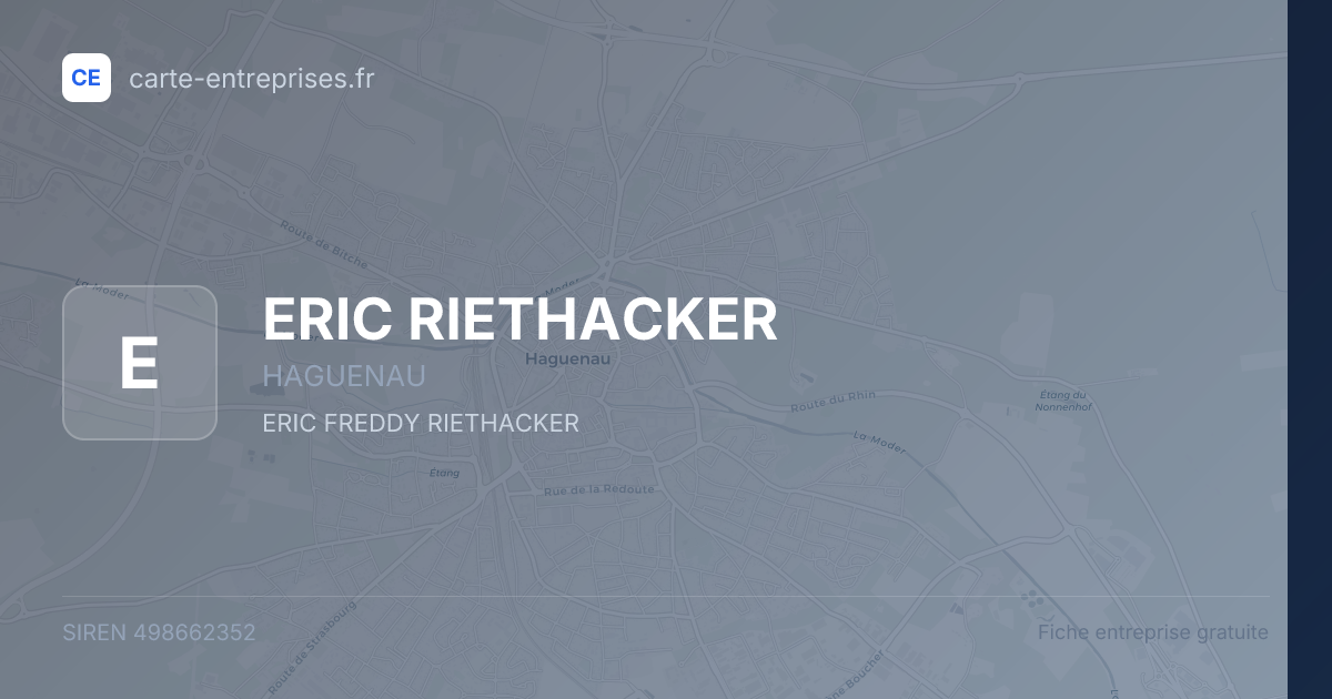 ERIC RIETHACKER — 498662352 — fiche entreprise