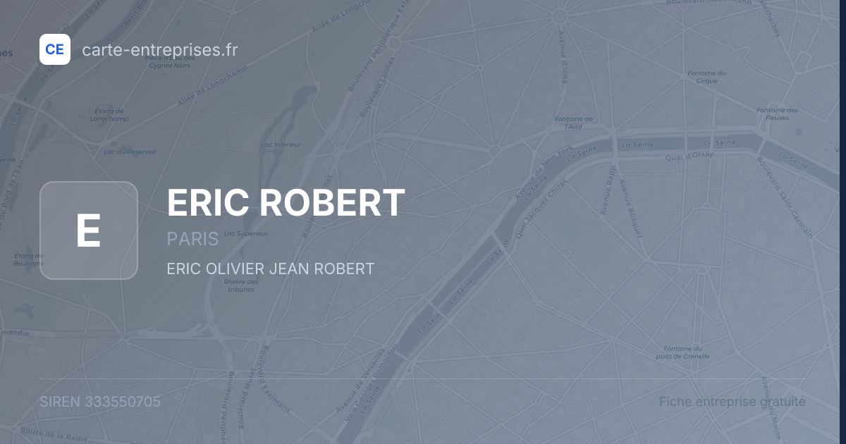 ERIC ROBERT — 333550705 — fiche entreprise