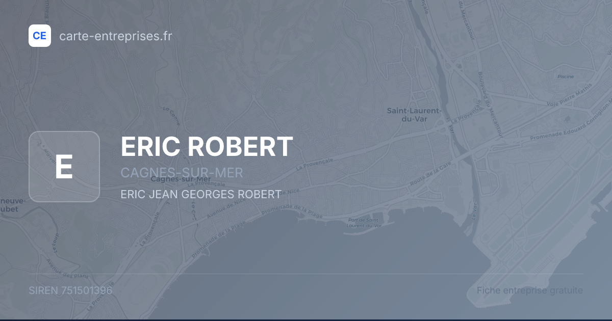 ERIC ROBERT — 751501396 — fiche entreprise