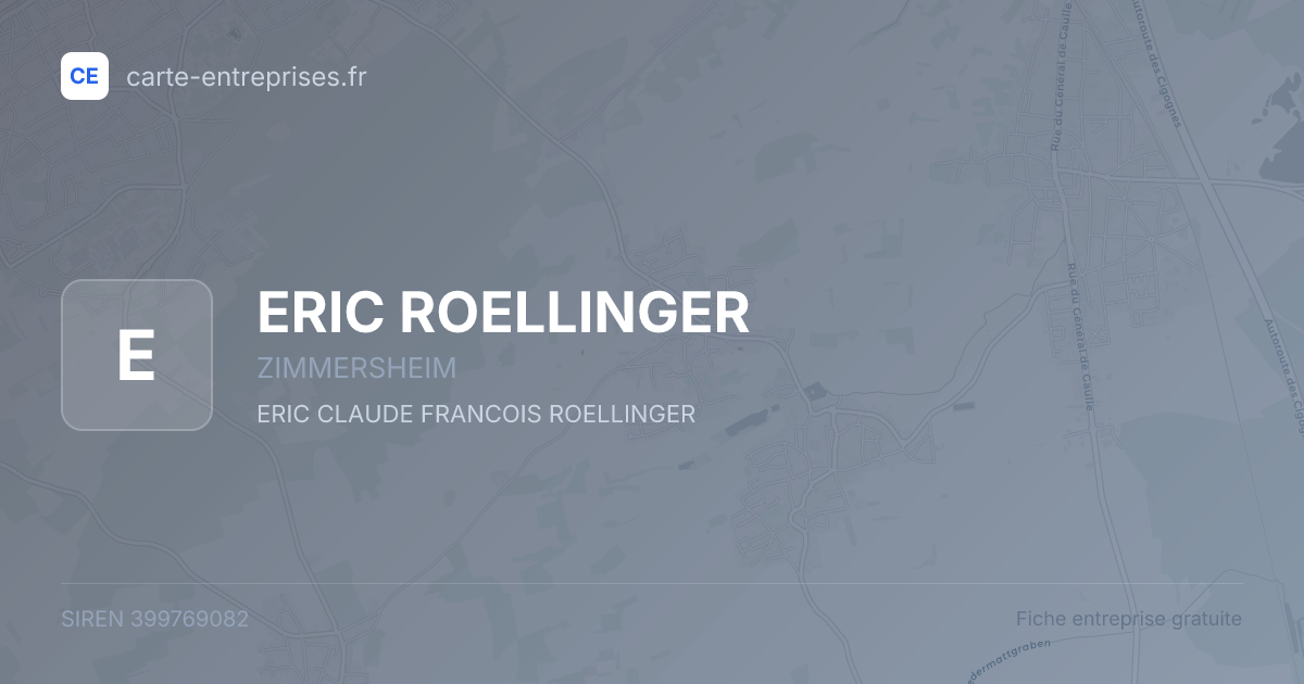 ERIC ROELLINGER — 399769082 — fiche entreprise
