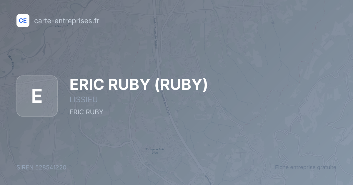 ERIC RUBY (RUBY) — 528541220 — fiche entreprise