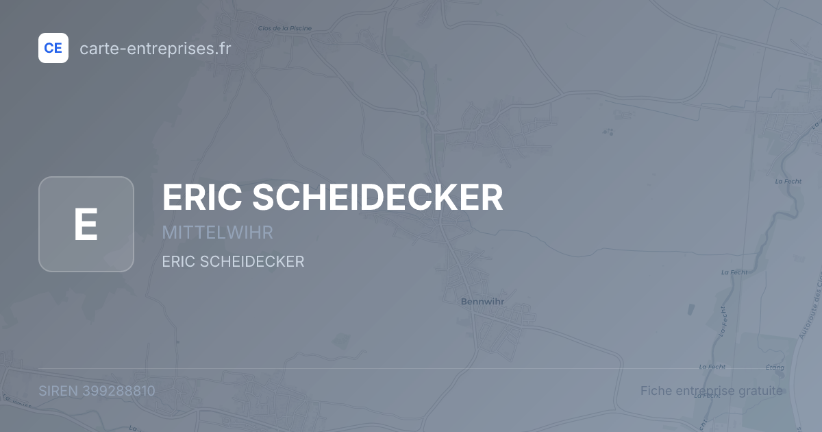 ERIC SCHEIDECKER — 399288810 — fiche entreprise