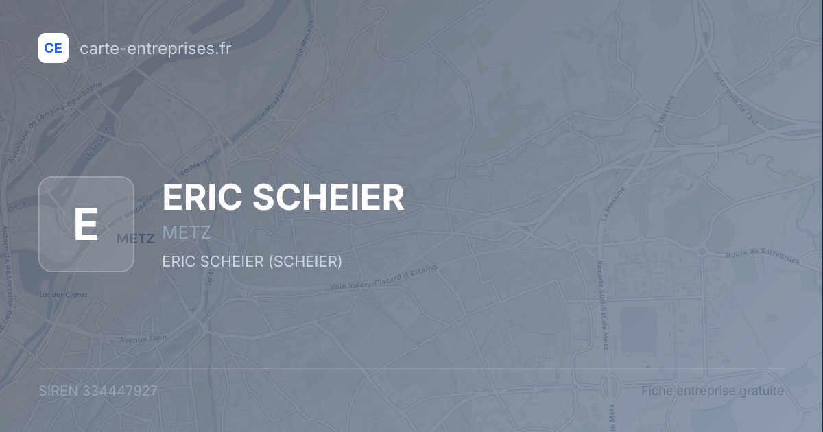ERIC SCHEIER — 334447927 — fiche entreprise