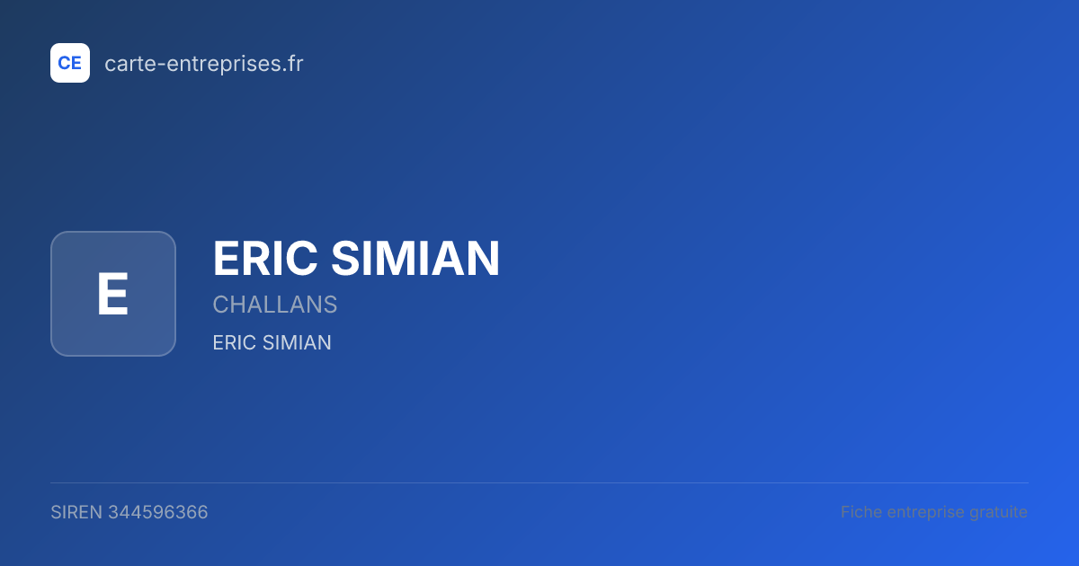 ERIC SIMIAN — 344596366 — fiche entreprise