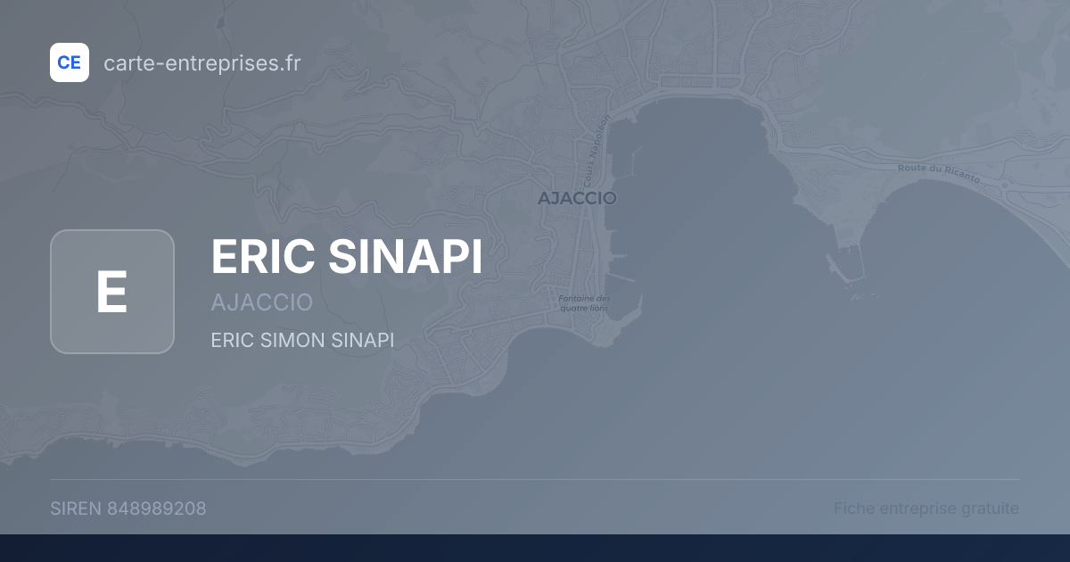 ERIC SINAPI — 848989208 — fiche entreprise