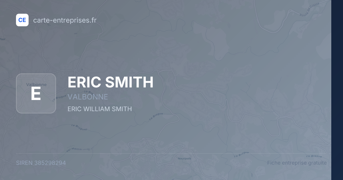 ERIC SMITH — 385298294 — fiche entreprise