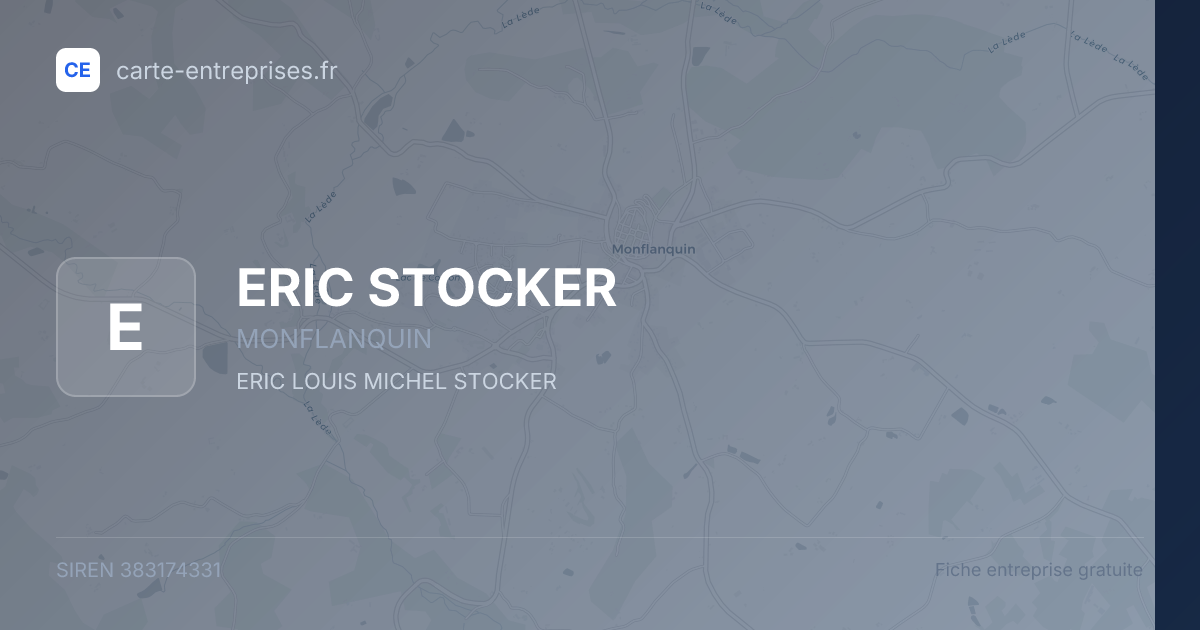 ERIC STOCKER — 383174331 — fiche entreprise