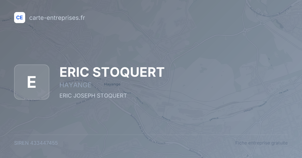 ERIC STOQUERT — 433447455 — fiche entreprise