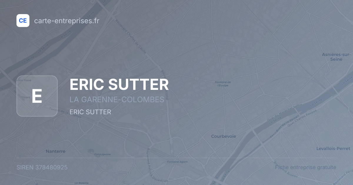 ERIC SUTTER — 378480925 — fiche entreprise