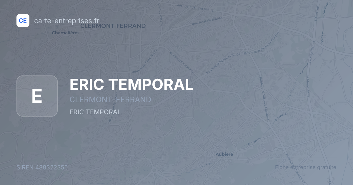 ERIC TEMPORAL — 488322355 — fiche entreprise