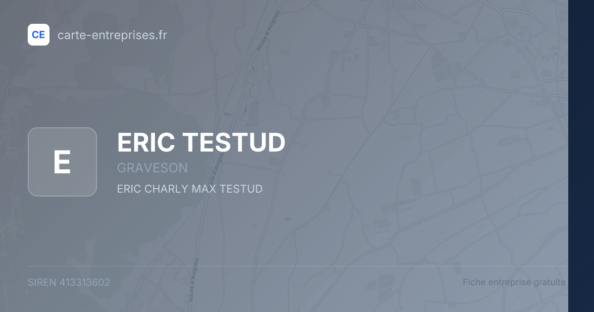 ERIC TESTUD — 413313602 — fiche entreprise
