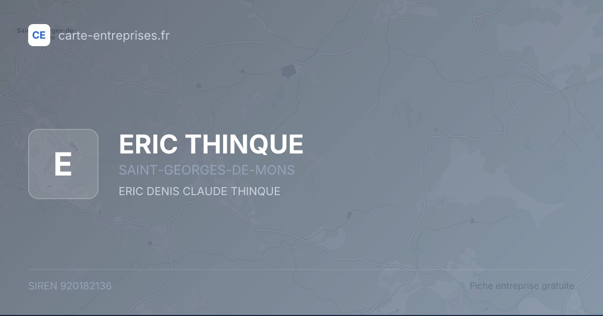 ERIC THINQUE — 920182136 — fiche entreprise