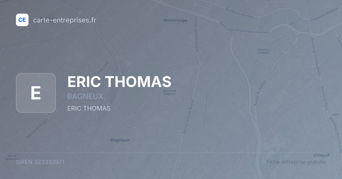 ERIC THOMAS — 323333971 — fiche entreprise