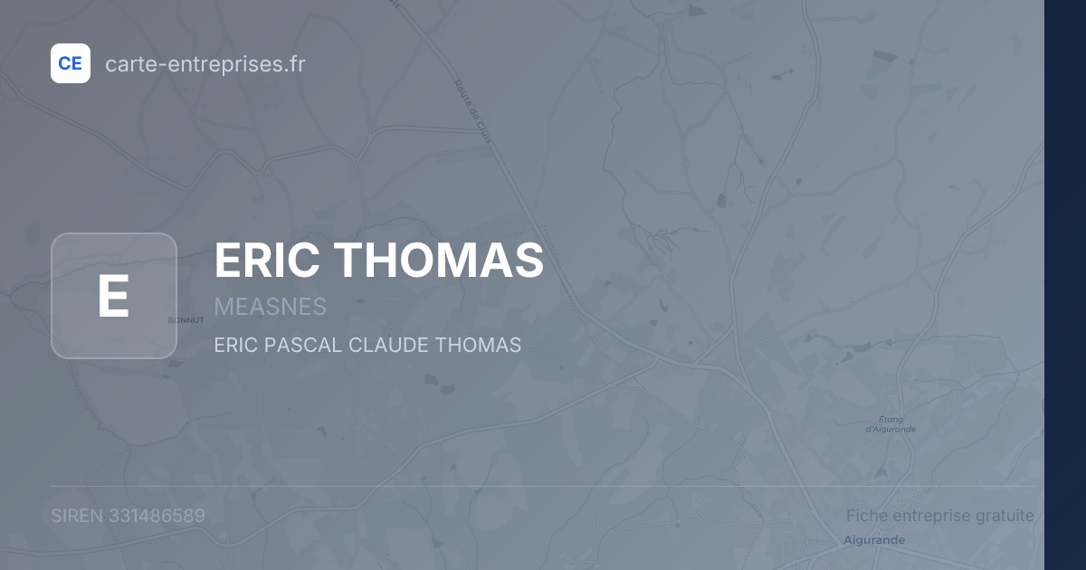 ERIC THOMAS — 331486589 — fiche entreprise