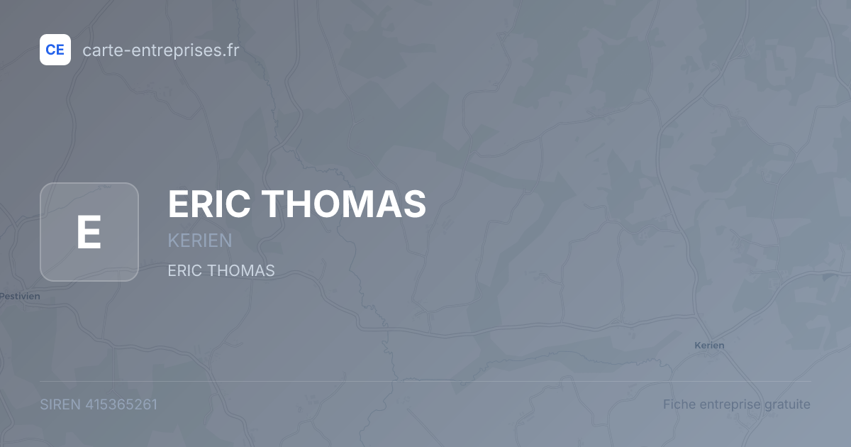 ERIC THOMAS — 415365261 — fiche entreprise