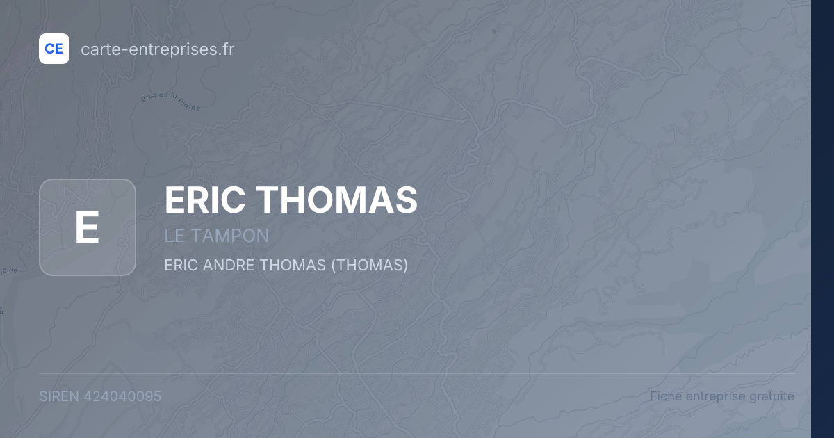 ERIC THOMAS — 424040095 — fiche entreprise