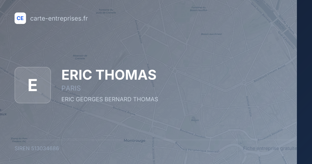 ERIC THOMAS — 513034686 — fiche entreprise