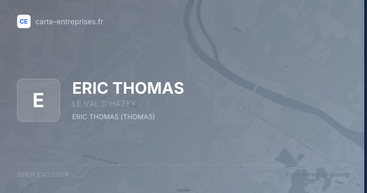 ERIC THOMAS — 514333574 — fiche entreprise