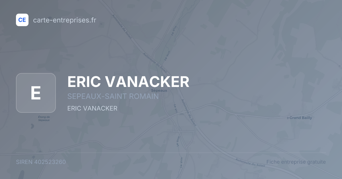 ERIC VANACKER — 402523260 — fiche entreprise