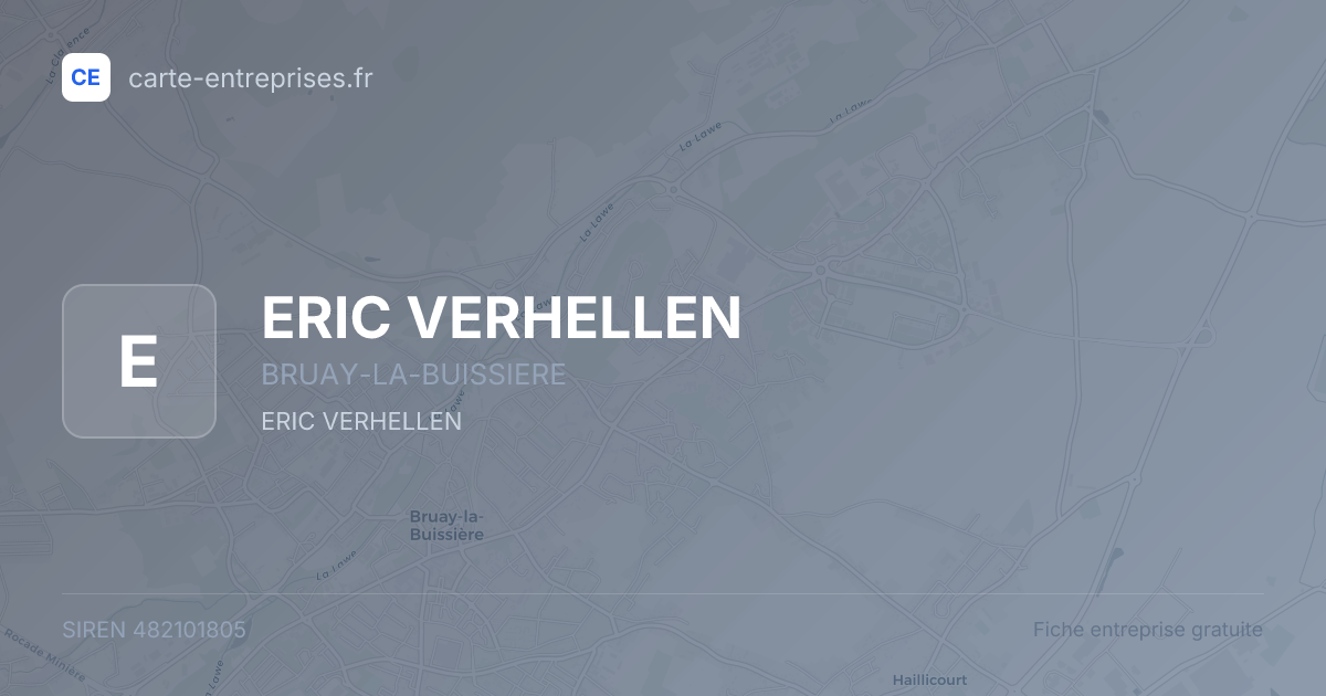 ERIC VERHELLEN — 482101805 — fiche entreprise