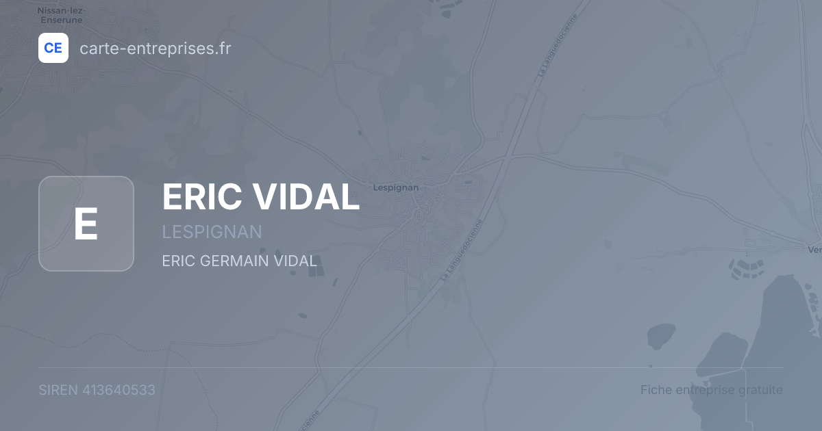 ERIC VIDAL — 413640533 — fiche entreprise