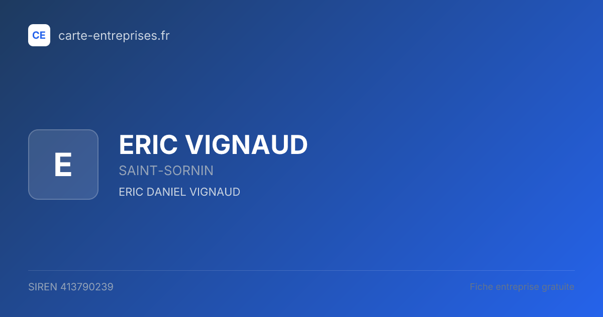 ERIC VIGNAUD — 413790239 — fiche entreprise