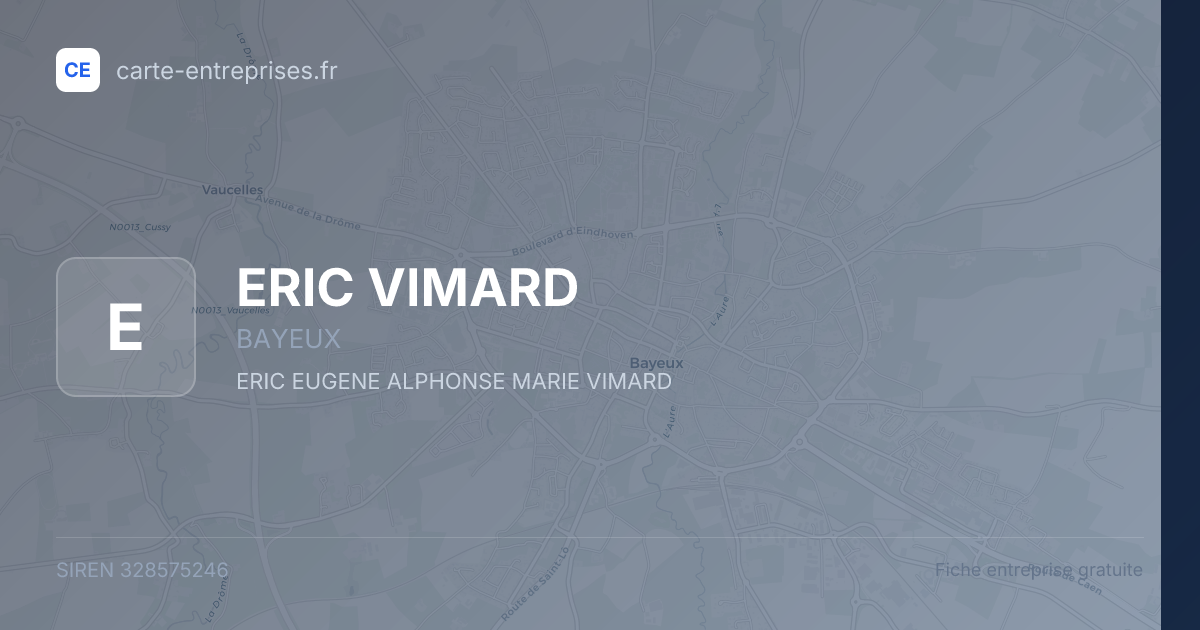 ERIC VIMARD — 328575246 — fiche entreprise