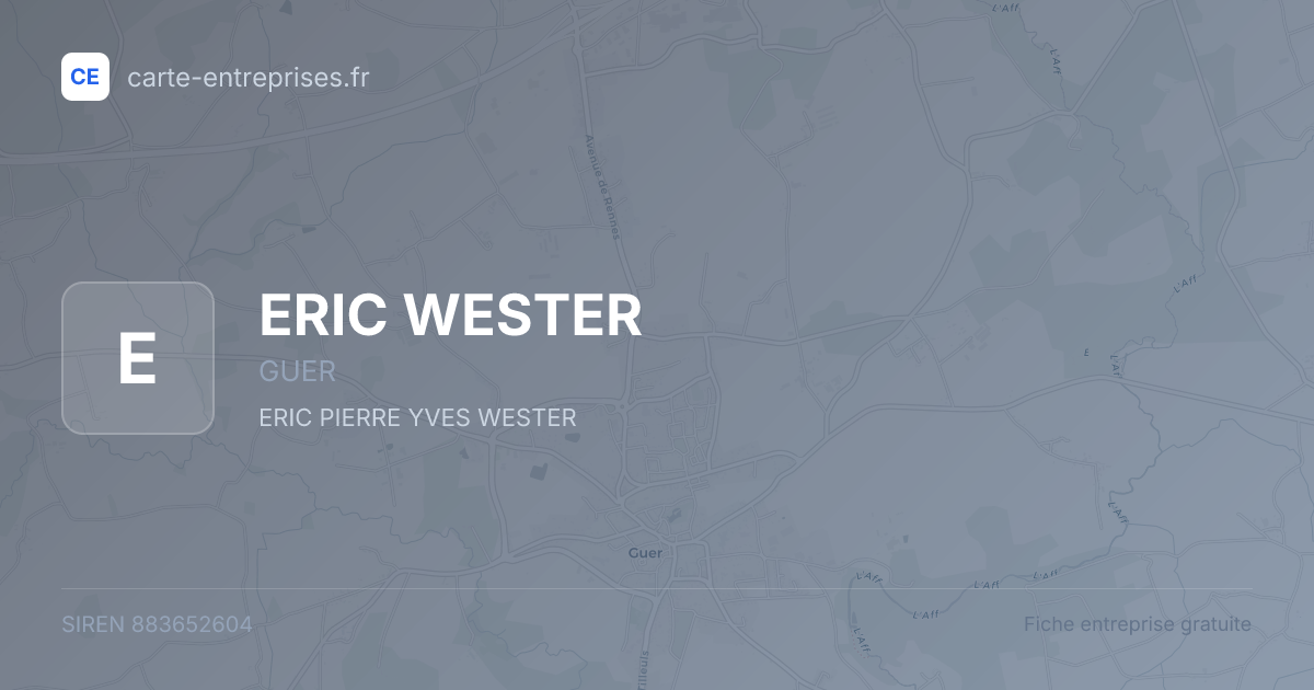 ERIC WESTER — 883652604 — fiche entreprise