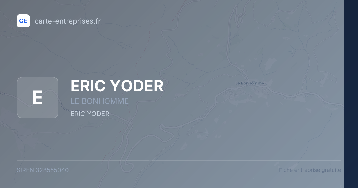 ERIC YODER — 328555040 — fiche entreprise