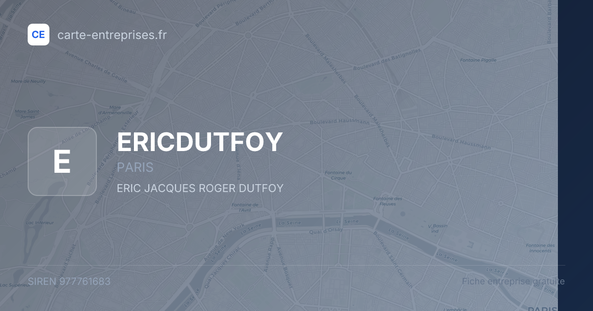 ERICDUTFOY — 977761683 — fiche entreprise