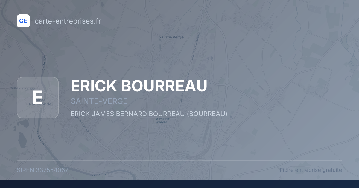 ERICK BOURREAU — 337554067 — fiche entreprise