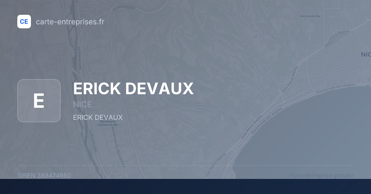 ERICK DEVAUX — 388474660 — fiche entreprise