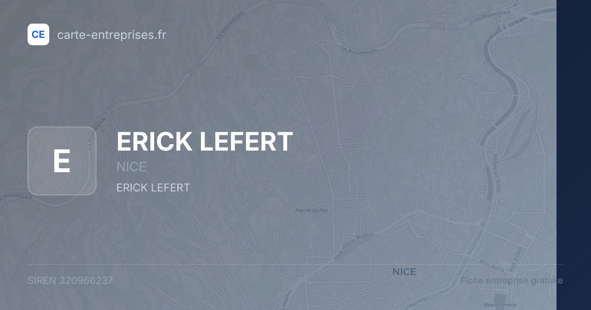 ERICK LEFERT — 320966237 — fiche entreprise