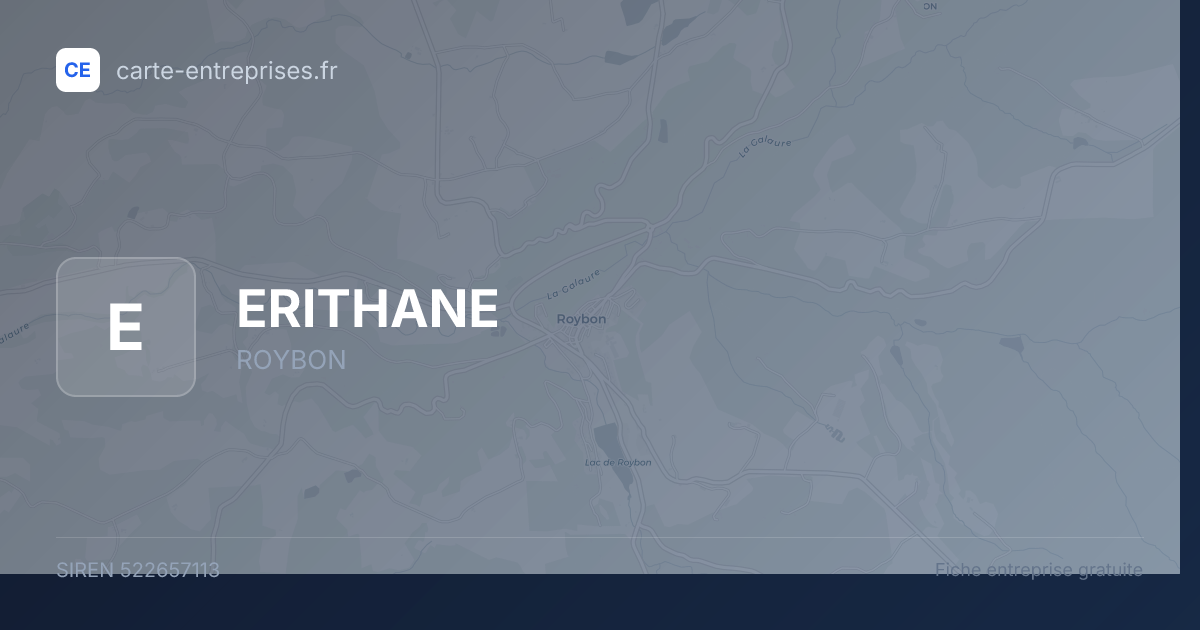 ERITHANE — 522657113 — fiche entreprise