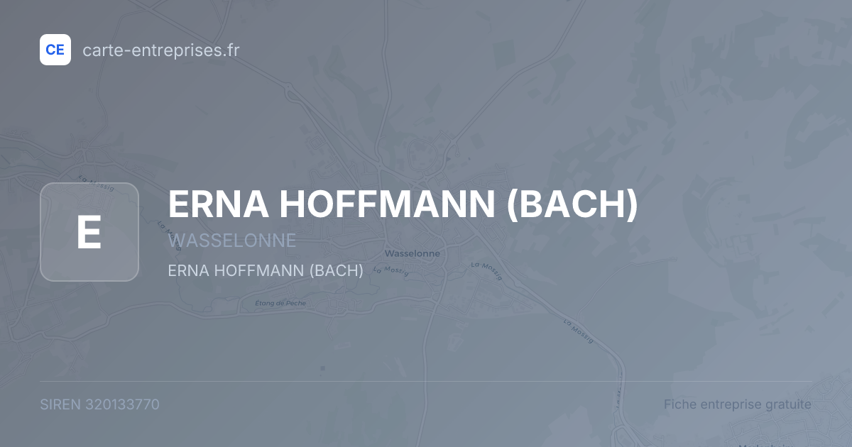 ERNA HOFFMANN (BACH) — 320133770 — fiche entreprise