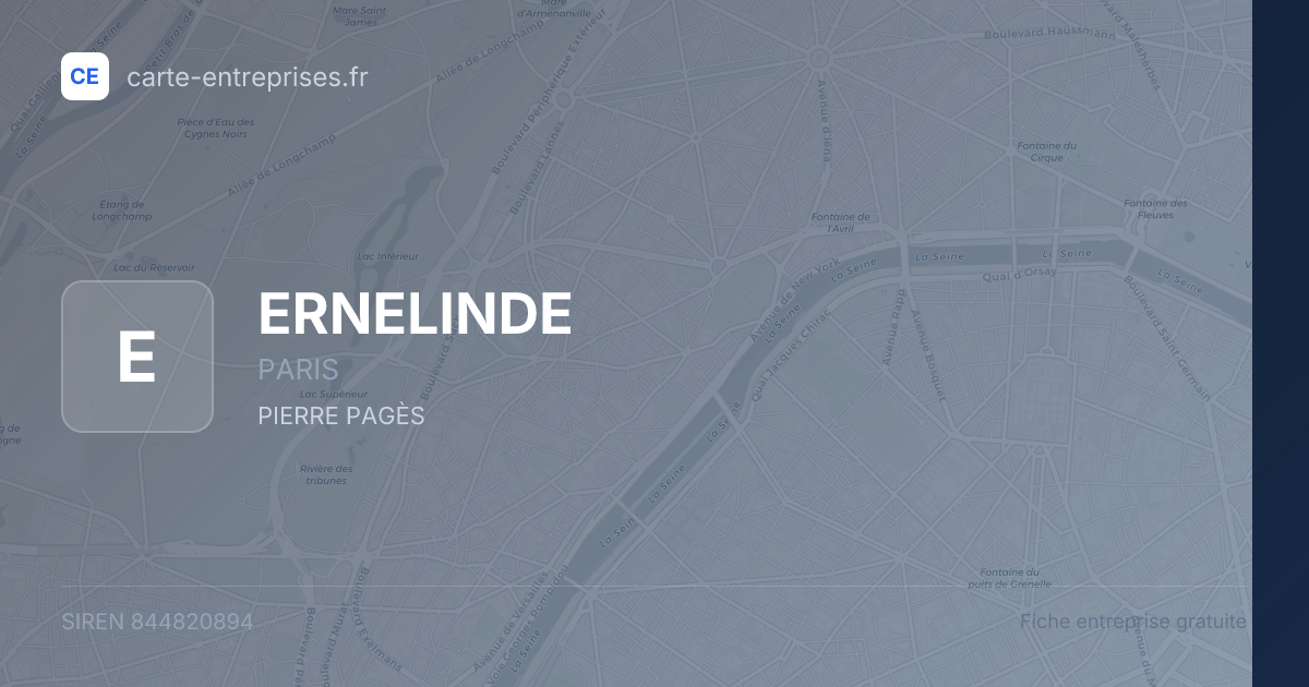 ERNELINDE — 844820894 — fiche entreprise