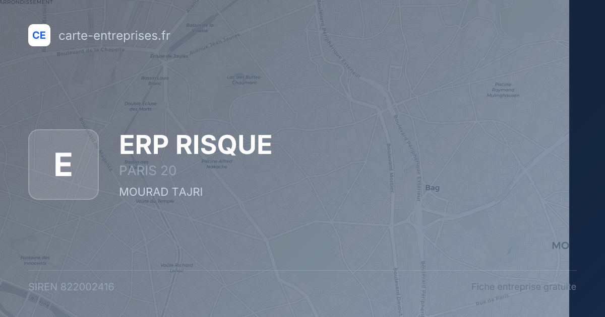 ERP RISQUE — 822002416 — fiche entreprise