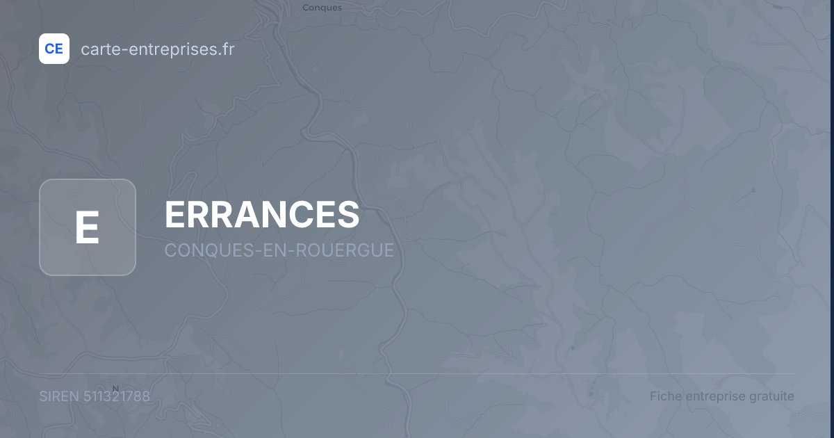 ERRANCES — 511321788 — fiche entreprise