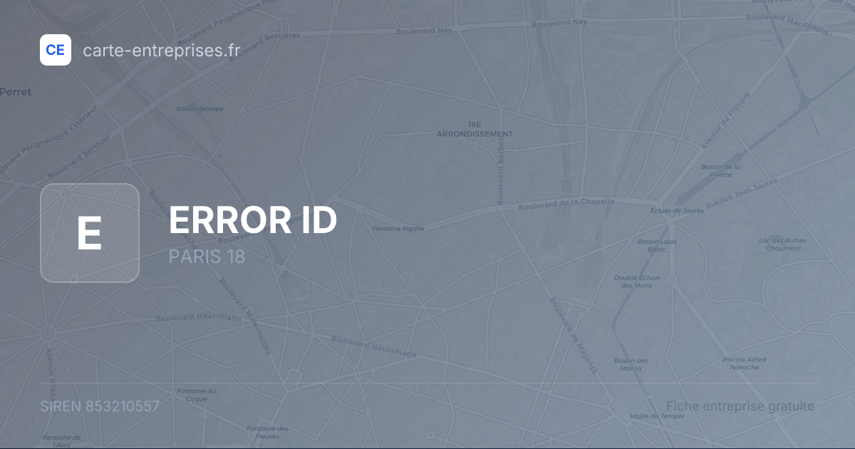 ERROR ID — 853210557 — fiche entreprise