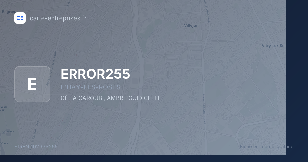 ERROR255 — 102995255 — fiche entreprise