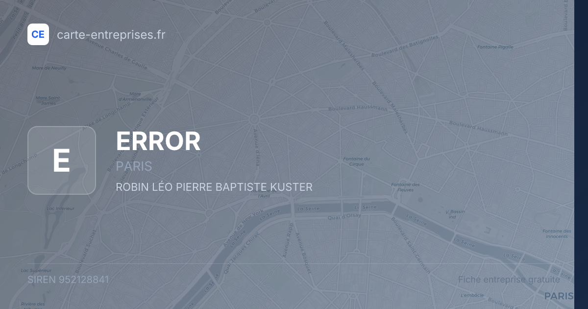 ERROR — 952128841 — fiche entreprise