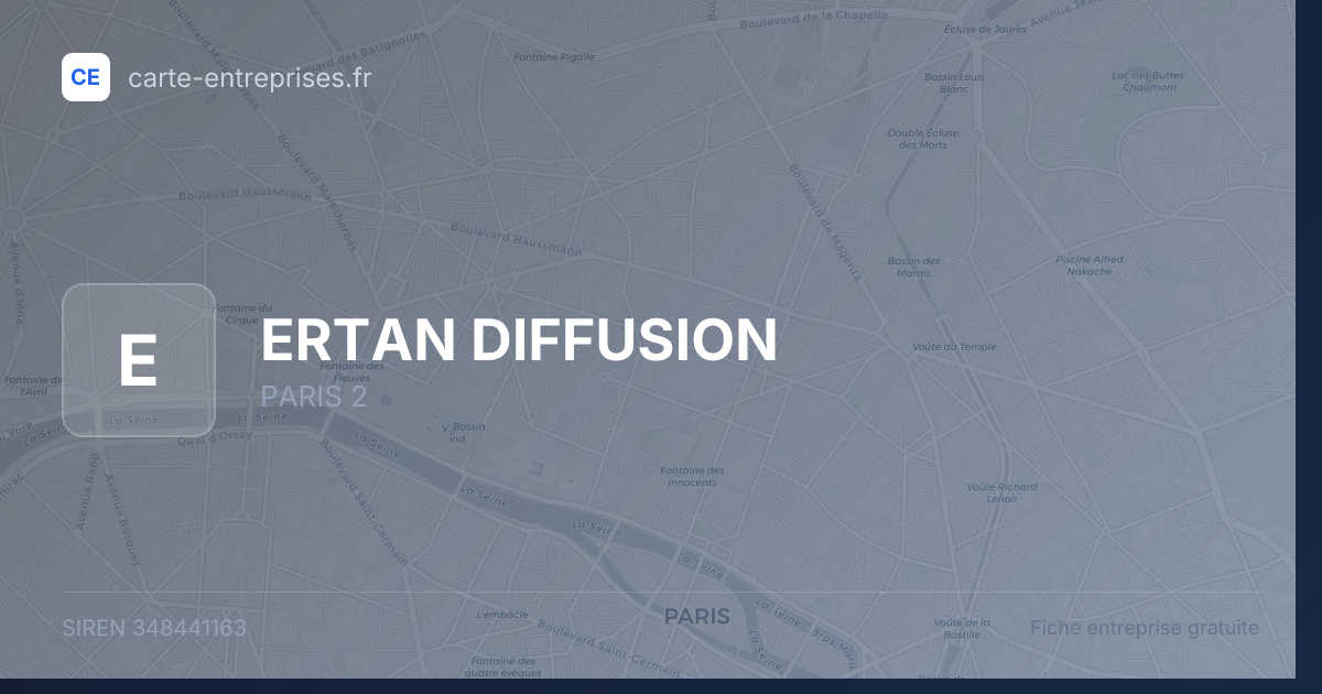 ERTAN DIFFUSION — 348441163 — fiche entreprise
