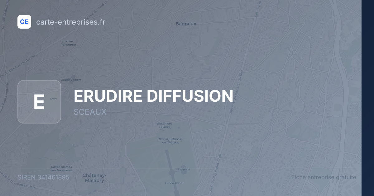 ERUDIRE DIFFUSION — 341461895 — fiche entreprise