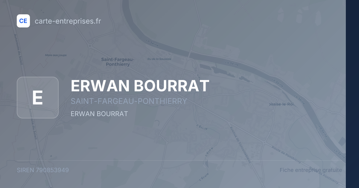 ERWAN BOURRAT — 790853949 — fiche entreprise