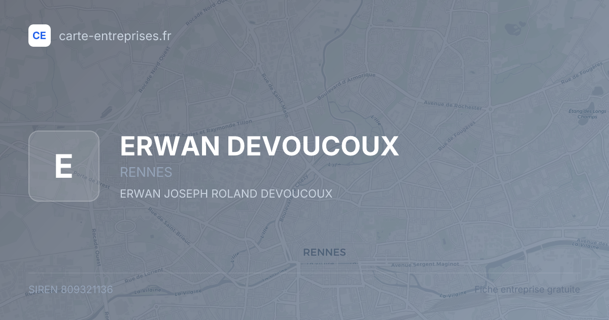 ERWAN DEVOUCOUX — 809321136 — fiche entreprise