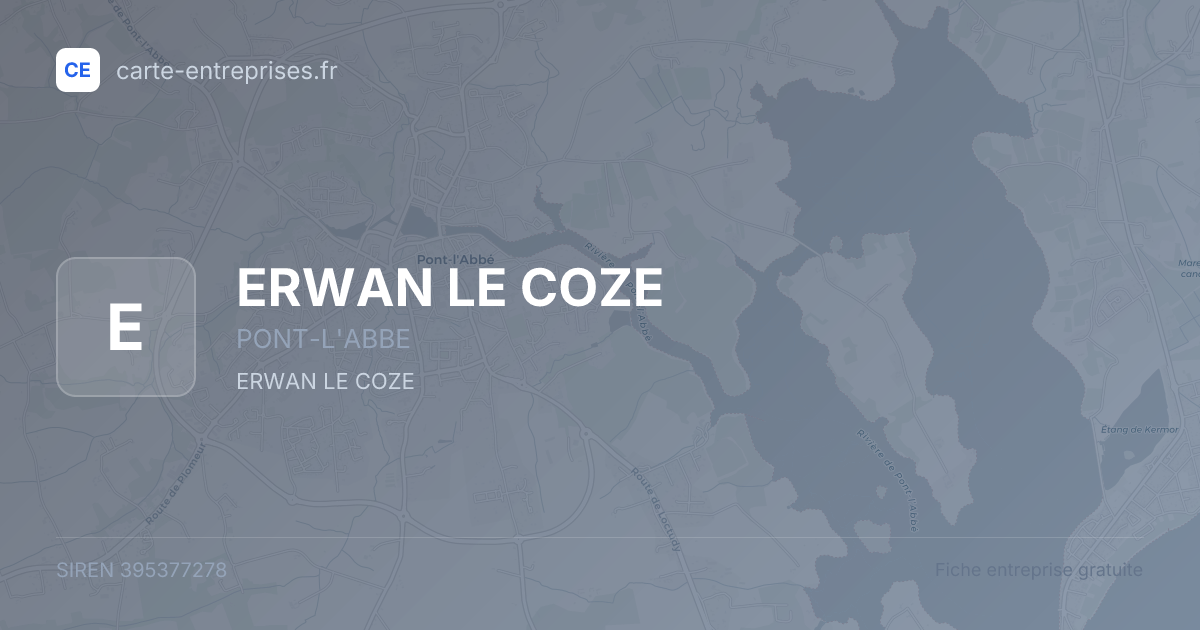 ERWAN LE COZE — 395377278 — fiche entreprise