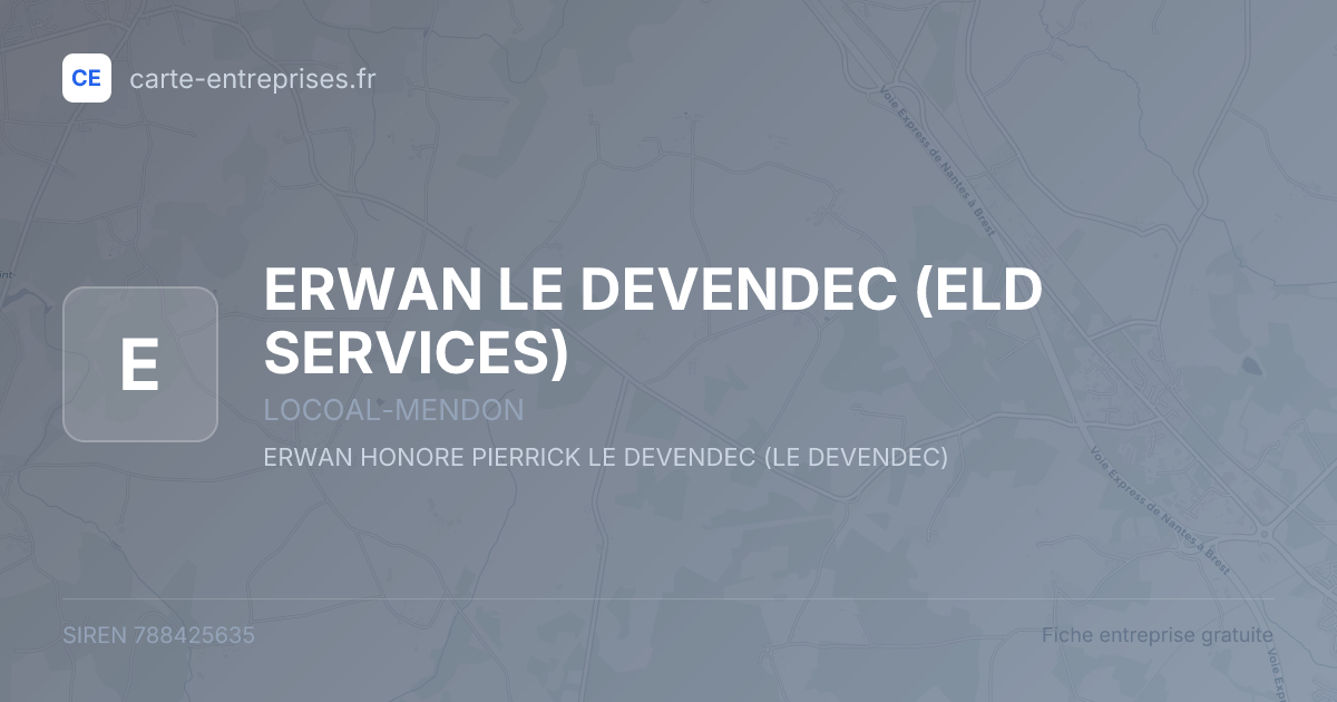 ERWAN LE DEVENDEC (ELD SERVICES) — 788425635 — fiche entreprise