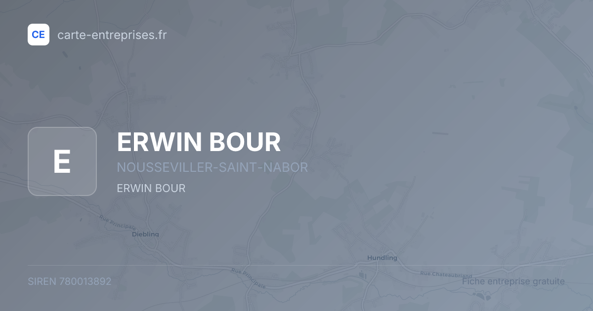ERWIN BOUR — 780013892 — fiche entreprise
