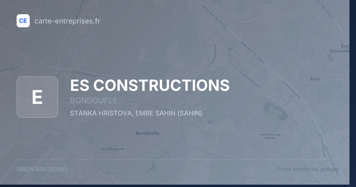 ES CONSTRUCTIONS — 899332985 — fiche entreprise