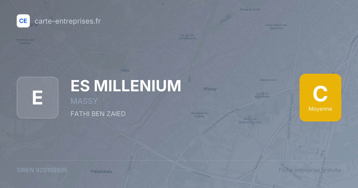ES MILLENIUM — 920108925 — fiche entreprise